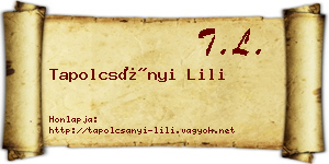 Tapolcsányi Lili névjegykártya