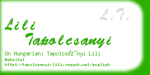 lili tapolcsanyi business card